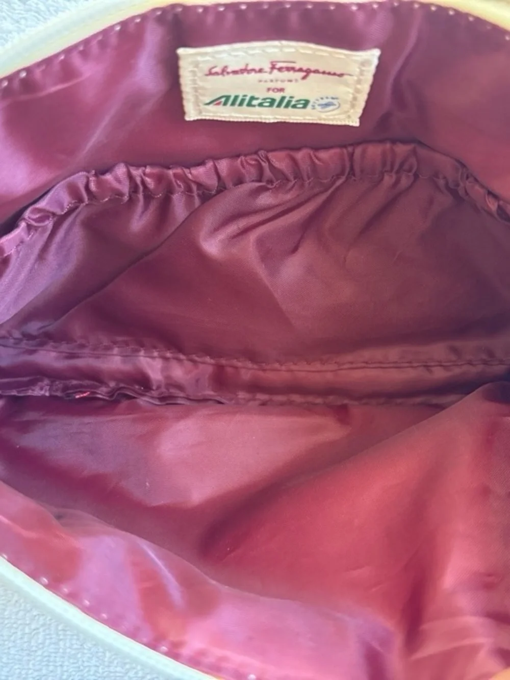 Salvatore Ferragamo Alitalia Burgundy Wristlet Clutch Bag OS Vintage